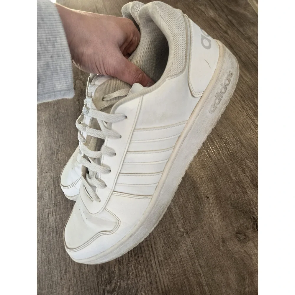 adidas Hoops 3.0 Low Basketball‎ Shoes Mens Size US 12 Classic White Sneakers